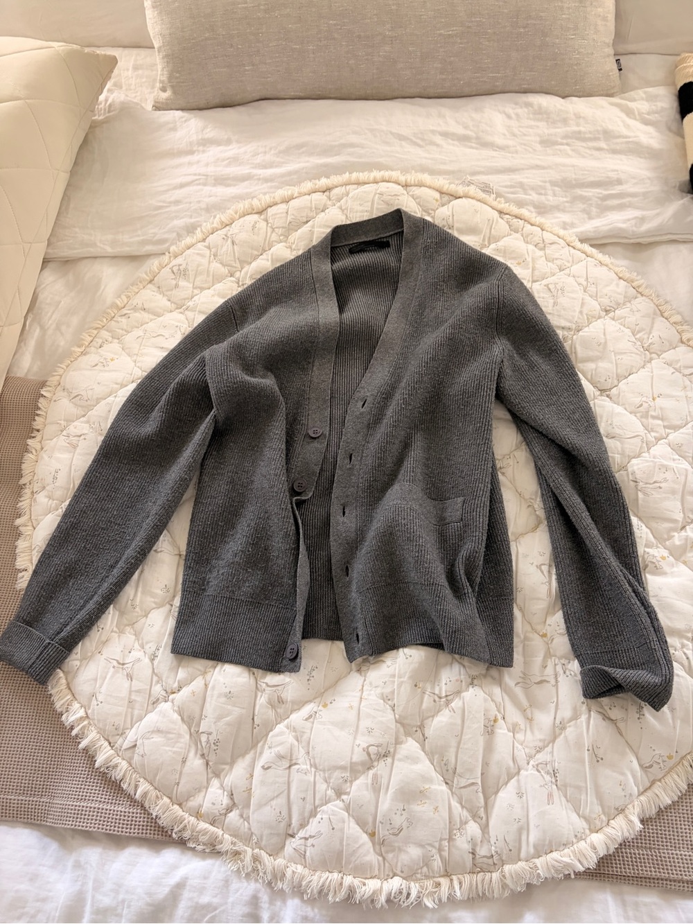 OAK + FORT Men's Charcoal Gray Knit Cardigan